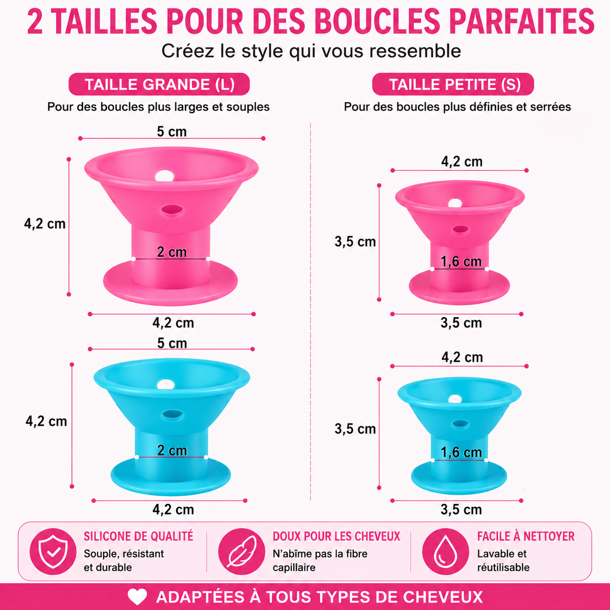 Bigoudis Sans Chaleur – Lot de 10 pour Boucles Naturelles