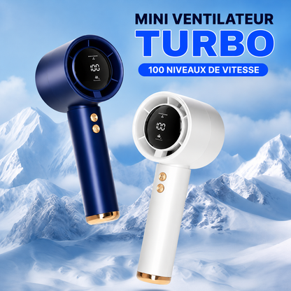 Mini Ventilateur Turbo Portable Rechargeable USB – 100 Vitesses