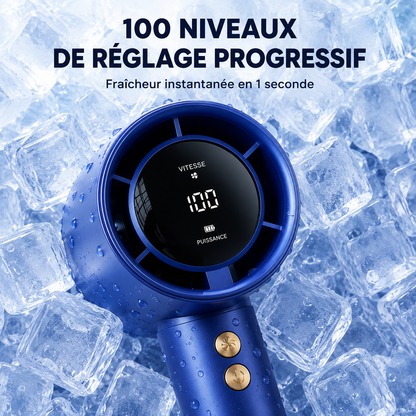Mini Ventilateur Turbo Portable Rechargeable USB – 100 Vitesses