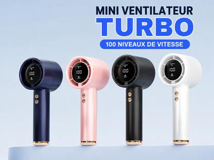 Mini Ventilateur Turbo Portable Rechargeable USB – 100 Vitesses