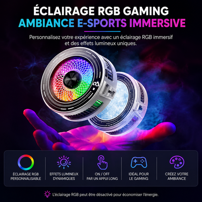 Refroidisseur Magnétique pour Smartphone 15W avec Écran LED RGB