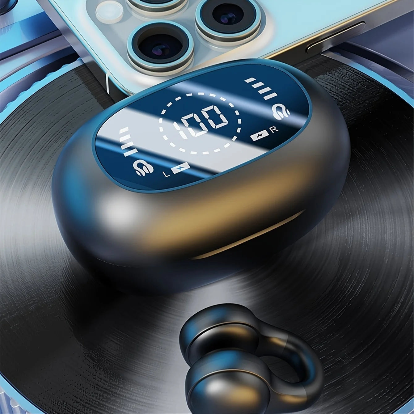 Écouteurs à Conduction Osseuse Bluetooth TWS Sans Fil – Stéréo Sport avec Micro Anti-Bruit pour Running